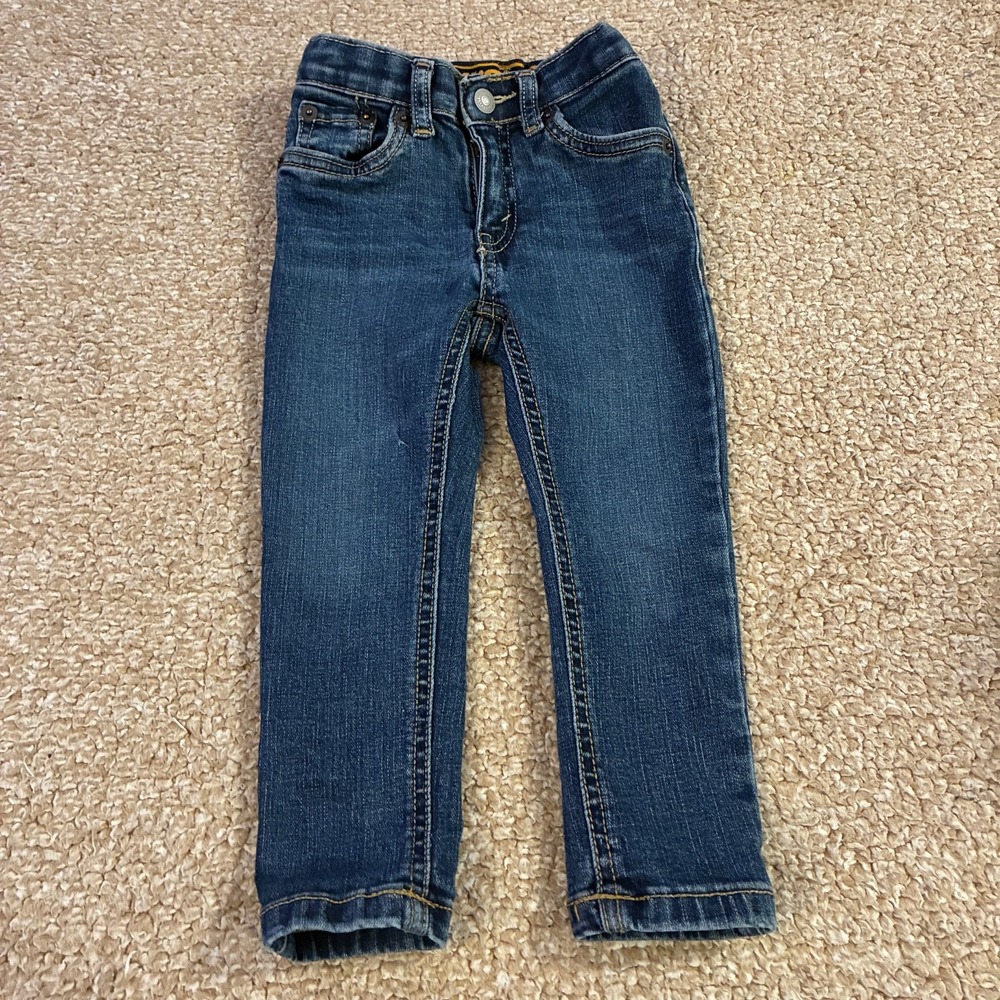 Levis 511 Slim Jeans Toddler Boys 2T Dark Wash Stretch Denim Adjustable Waist